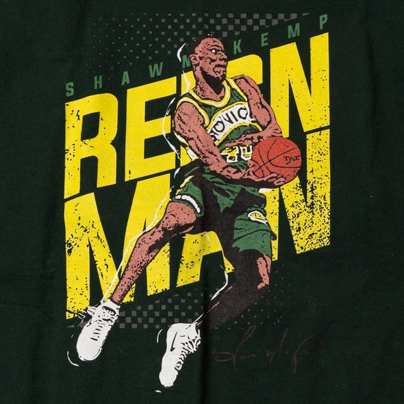 Shawn Kemp Reign Man T-Shirt Supersonics 90s NBA Vibes XL - Picture 2 of 2